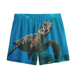 Sea Turtle Underwater Print Mesh Shorts