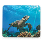 Sea Turtle Underwater Print Mouse Pad