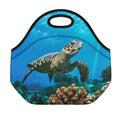 Sea Turtle Underwater Print Neoprene Lunch Bag