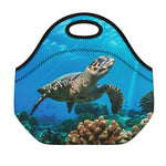 Sea Turtle Underwater Print Neoprene Lunch Bag
