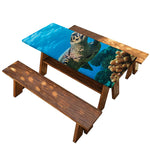 Sea Turtle Underwater Print Picnic Table Cover