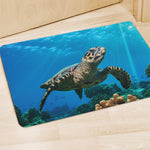 Sea Turtle Underwater Print Polyester Doormat