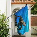Sea Turtle Underwater Print Polyester Flag