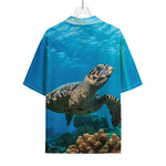 Sea Turtle Underwater Print Rayon Hawaiian Shirt