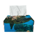 Sea Turtle Underwater Print Rectangle Tissue Box Cover