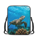 Sea Turtle Underwater Print Rectangular Crossbody Bag