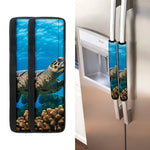 Sea Turtle Underwater Print Refrigerator Handle Covers