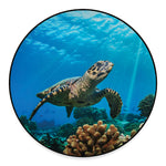 Sea Turtle Underwater Print Round Floor Mat