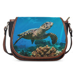 Sea Turtle Underwater Print Saddle Bag