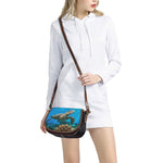 Sea Turtle Underwater Print Saddle Bag