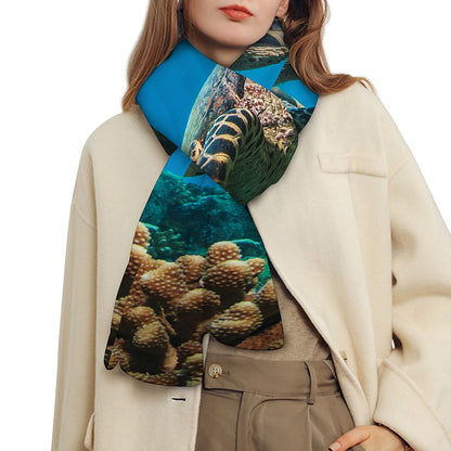 Sea Turtle Underwater Print Scarf