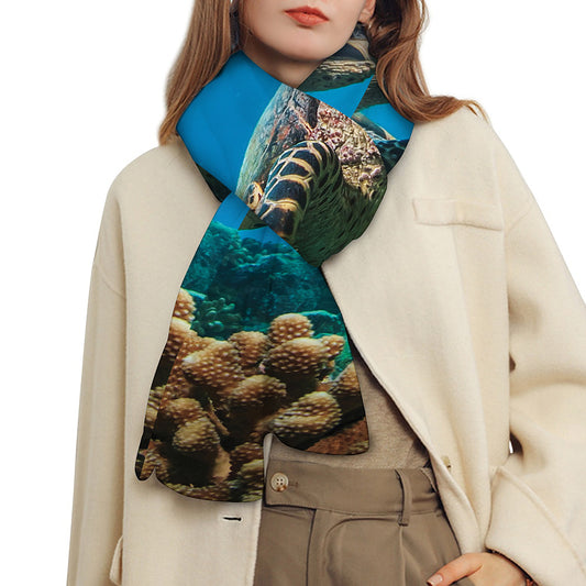 Sea Turtle Underwater Print Scarf