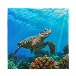 Sea Turtle Underwater Print Silk Bandana