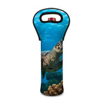 Sea Turtle Underwater Print Single Neoprene Wine Tote
