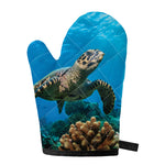Sea Turtle Underwater Print Single Oven Mitt