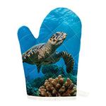 Sea Turtle Underwater Print Single Oven Mitt