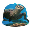 Sea Turtle Underwater Print Snapback Cap