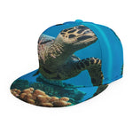Sea Turtle Underwater Print Snapback Cap