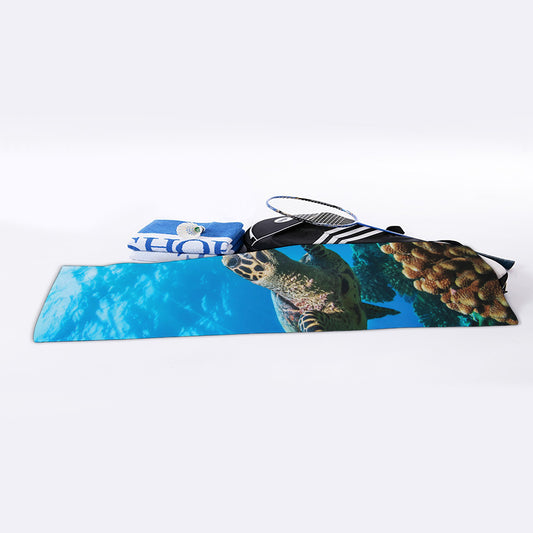Sea Turtle Underwater Print Sports Towel