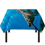 Sea Turtle Underwater Print Tablecloth