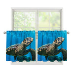 Sea Turtle Underwater Print Tier Curtains