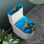 Sea Turtle Underwater Print Toilet Lid And Tank Cover Set