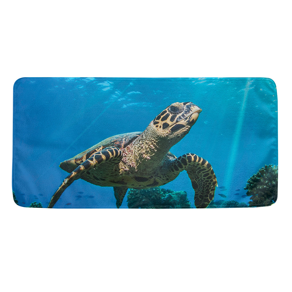 Sea Turtle Underwater Print Towel
