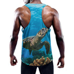 Sea Turtle Underwater Print Training Tank Top