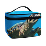 Sea Turtle Underwater Print Travel Makeup Bag