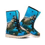 Sea Turtle Underwater Print Winter Boots