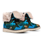 Sea Turtle Underwater Print Winter Boots
