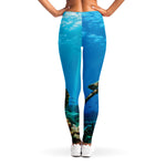 Sea Turtle Underwater Print Women's Leggings