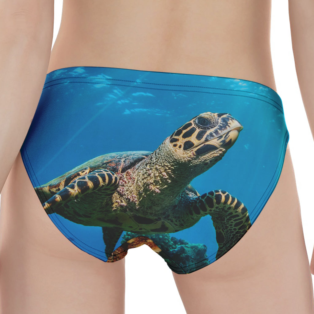 Sea Turtle Underwater Print Women's Panties