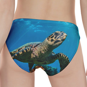 Sea Turtle Underwater Print Women's Panties