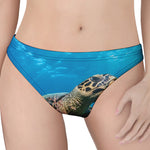 Sea Turtle Underwater Print Women's Thong