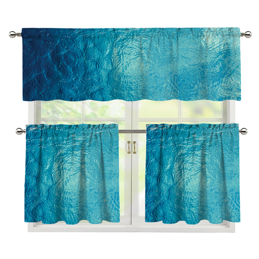 Sea Water Surface Print 3 Piece Kitchen Curtains