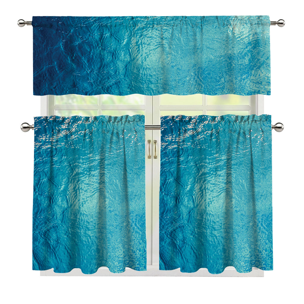 Sea Water Surface Print 3 Piece Kitchen Curtains