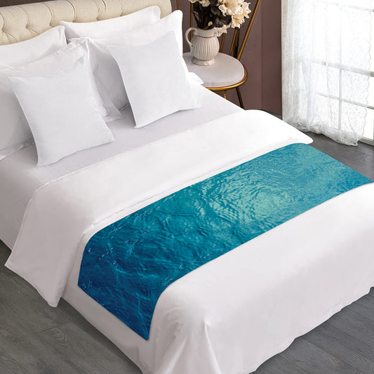 Sea Water Surface Print Bed Runner