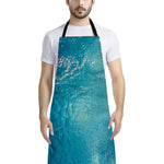 Sea Water Surface Print Bib Apron With Pocket
