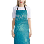 Sea Water Surface Print Bib Apron With Pocket