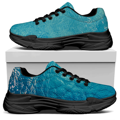 Sea Water Surface Print Black Chunky Shoes