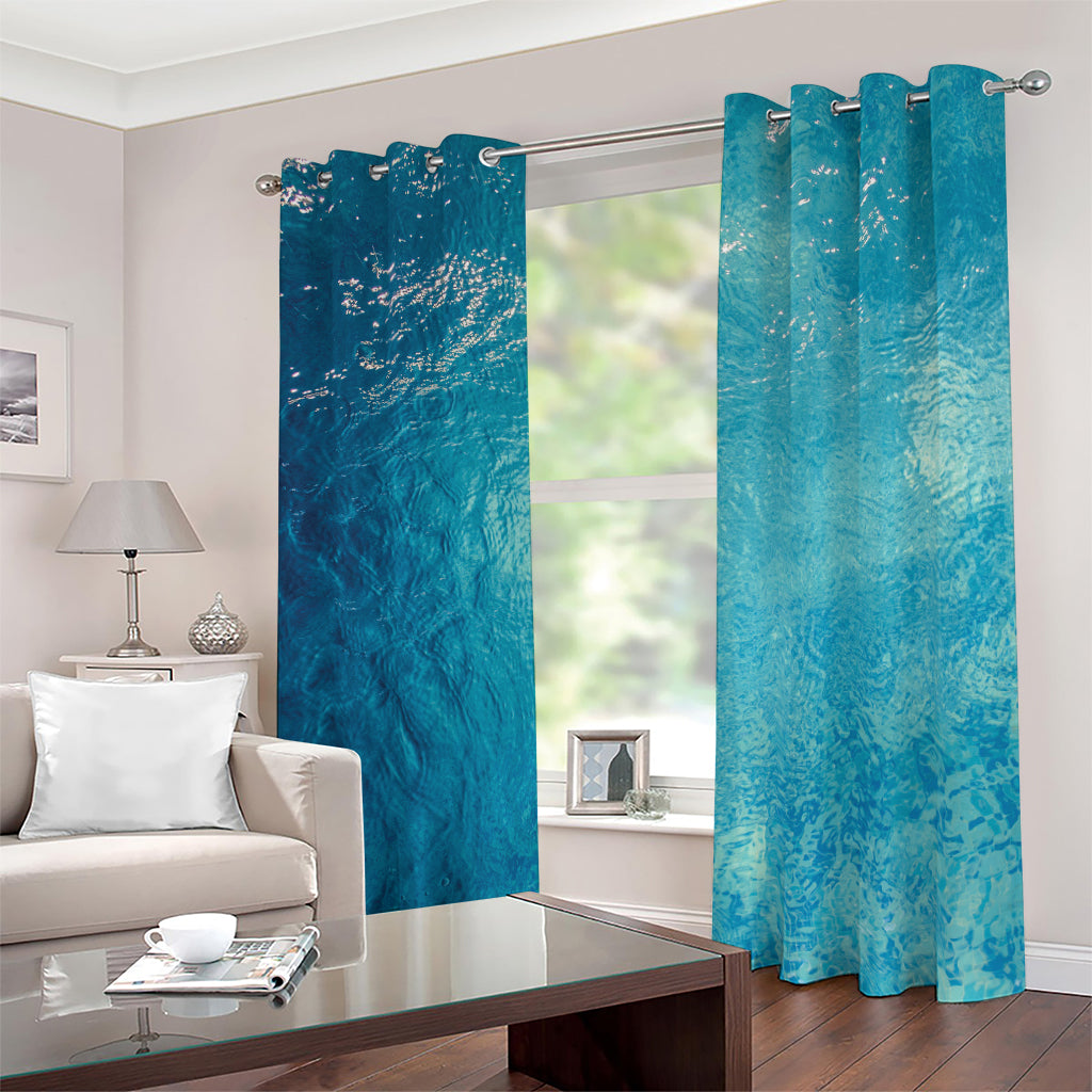 Sea Water Surface Print Blackout Grommet Curtains