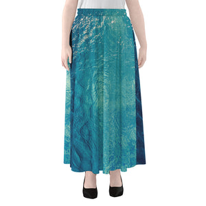 Sea Water Surface Print Chiffon Maxi Skirt