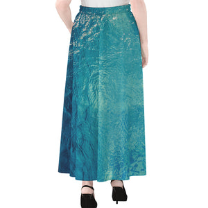 Sea Water Surface Print Chiffon Maxi Skirt