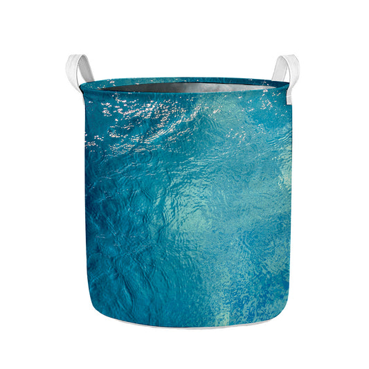 Sea Water Surface Print Collapsible Laundry Basket