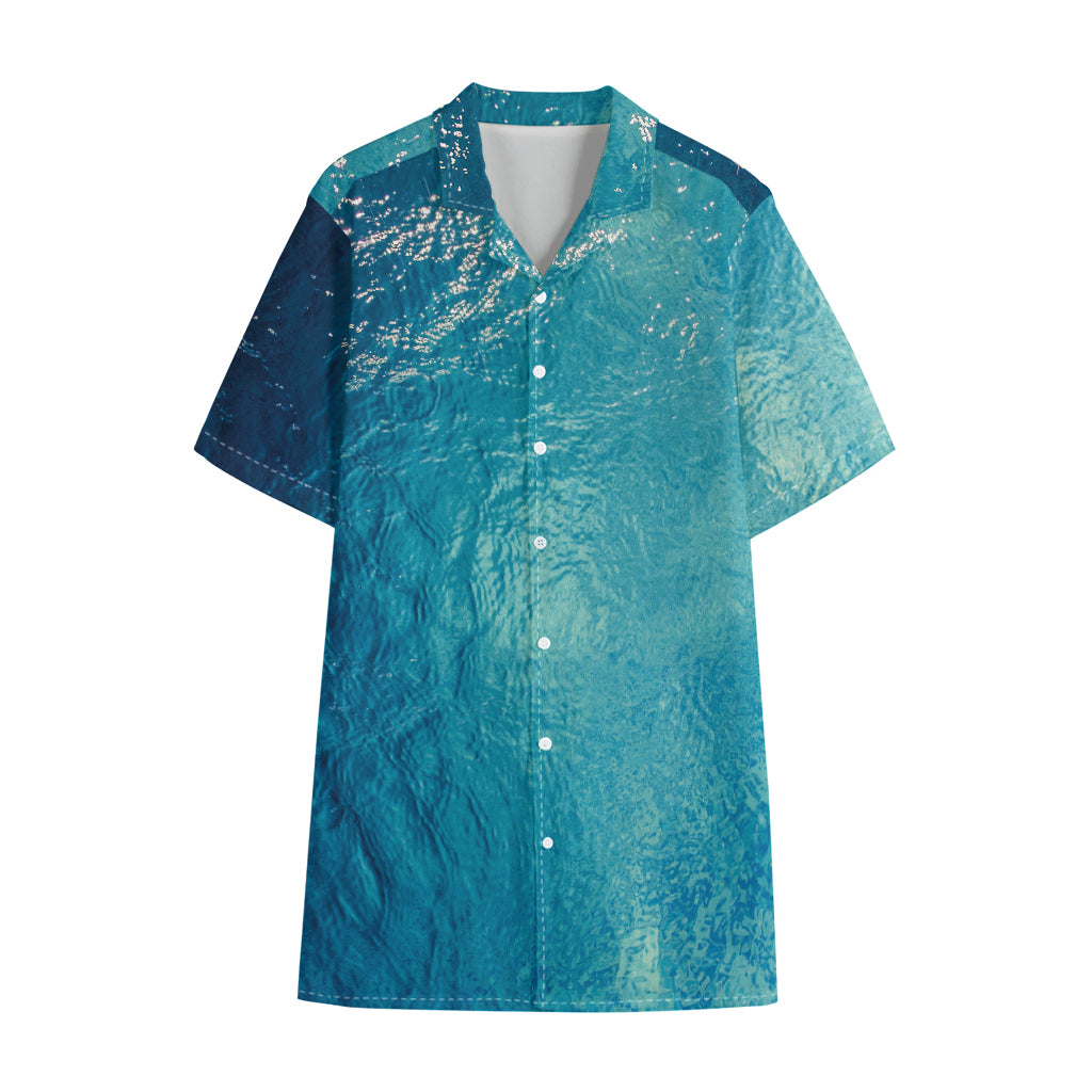 Sea Water Surface Print Cotton Hawaiian Shirt