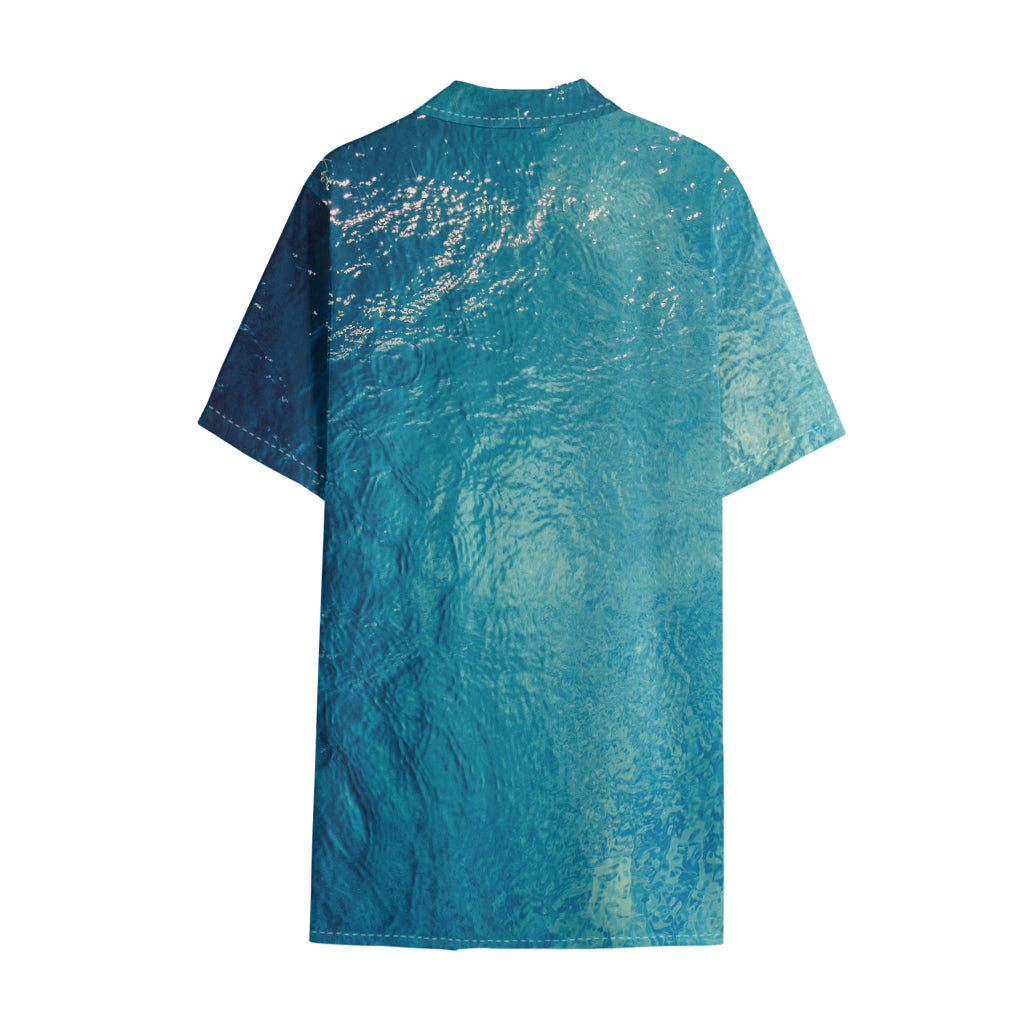 Sea Water Surface Print Cotton Hawaiian Shirt