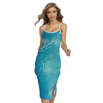 Sea Water Surface Print Cross Back Cami Dress