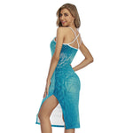 Sea Water Surface Print Cross Back Cami Dress