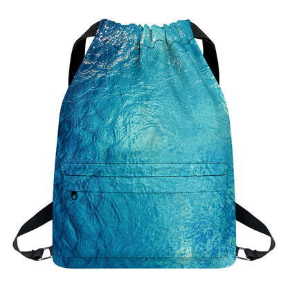 Sea Water Surface Print Drawstring Backpack